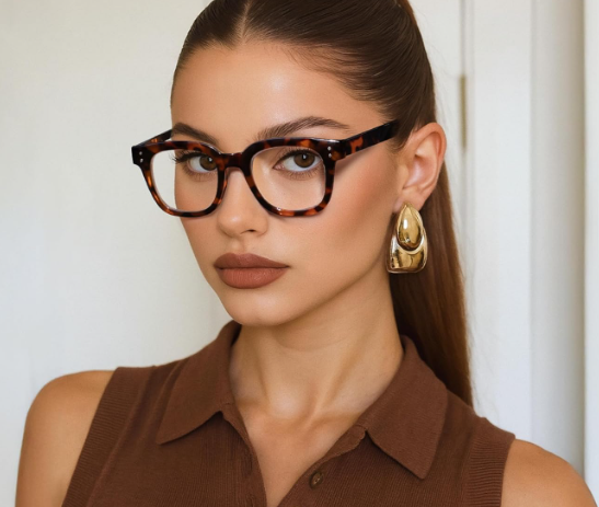 Madison Avenue Oversized Blue Light Blocking Glasses for Women Fashion Blue Light Blockers Anti Eyestrain & UV Protection Computer Eyeglasses (Dark Tortoiseshell)