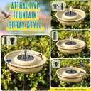 15.7 Extra Large Solar Powered Bird Bath with Fountain with 1.67 Gallon Capacity,5 Prong Stake Bird Bath for Outdoor,Hummingbird Drinking Bowl with Solar Fountain Pump Set,4 Water Patterns for Garden