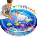 40" X 40" Large Tummy Time Water Mat for Babies, XL Baby Water Play Mat, Infant Water Sensory Baby Tummy Time Play Mat for 3 6 9 12 Months Toddlers (40in XL)