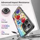 FUNMIKO Case for iPhone 16 Pro - Wireless Charging & Military-Grade Protection - Wildflower Design for Women Girls, Non-Slip Matte Cover Shock-Absorbing Corners - Abstract Flowers