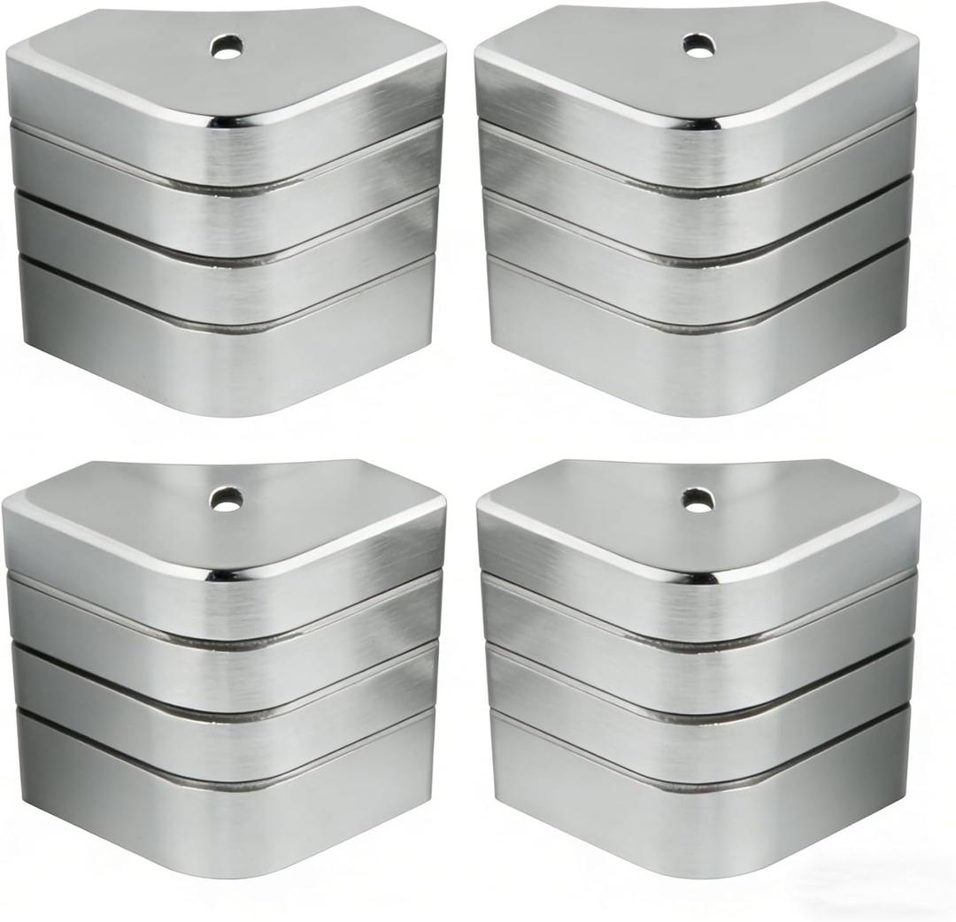 4Pcs Aluminum Casting Pontoon Corner Cap Deck Corner,Suitable for 90 Rounded Corner,Height 3-1/8" to 3-3/16" Top 3-1/8" to 3-3/16"