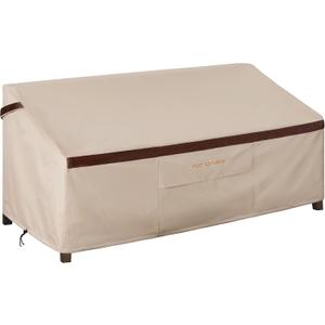 Patio Loveseat Covers Outdoor Furniture Waterproof Garden Deep Sofa Cover 62inch x 38inch x 35inch (L x W x H) Lawn 2-Seater Sofa Covers with Air Vent Beige & Brown