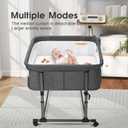 MTWML Twin Bassinet for 2 Babies, Double Bedside Twins Crib, Light Grey