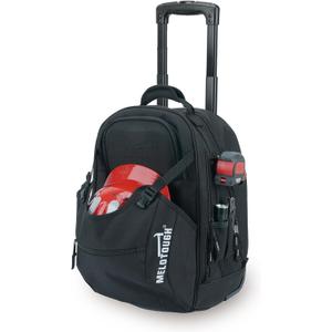 MELOTOUGH Rolling Tool Bag with Telescoping Handle 35 Pockets Wheeled Electrician Backpack Tool Bag For Men,Water Resistant Tool Storage Organizer Including Laptop Sleeve(BLK)