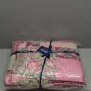 Cmfshape Summer Floral Queen Quilted Bedspread,Romantic Pink Quilt Set Full,Reversible Stitched Bedding Set All Season,Soft Lightweight Coverlet with Pillow Cases (Hot Pink&Rose, Queen90 x90)