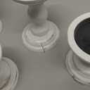 5 Pack Wood Farmhouse Candle Holder, Tall Wooden Candlestick Holder Vintage Candle Stand Rustic Style Home Decor for Christmas Table Centerpieces Coffee Fireplace Mantel Decoration, White