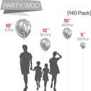 PartyWoo Silver Balloons 140 pcs Different Sizes of 18 12 10 5 Inch Silver Balloon Arch Kit Garland for Birthday Graduation Bachelorette Engagement Bridal Shower Wedding Party Decorations Silver-G102