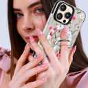 Toycamp for iPhone 16 Pro Case Compatible with Magsafe - Cute Design 360 Magnetic Ring Holder Stand Kickstand Funny Garden Girly Pretty Fashion TPU Phone Covers for Women Tenn Girls