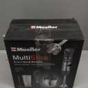 Mueller Multistick 5-in-1 Immersion Blender Handheld,12 Speed Hand Mixer-Turbo Boost,Heaviest Duty Copper Motor,Titanium reinforced Blades Hand Blender,Milk Frother Wand,Whisk,Beaker,Chopper,Grey