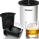 Clear Ice Cube Maker, 2.5 Inch Stainless Steel Crystal Large Clear Ice Ball Maker, Silicone Ice Cube Mold for Cocktails, Drinks & Bourbon, Whiskey Gifts for Men (1 Pack) (White)