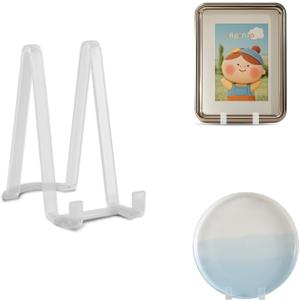 Artliving Plate Stands for Display - Plastic Easel Stand Plate Holder Display Stand Picture Frame Stand for Pictures | Photo|Decorative Plate |Dish | Tabletop Art - 6 inch-Clear
