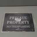 Joffreg Private Property No Trespassing Sign,14 x 10 Inches,Reflective Aluminum,UV Printed,Weather Resistant,Waterproof,Durable Ink,Easy to Mount,Indoor Or Outdoor Use,2 Pack