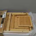 SONGMICS Bed Laptop Desk, Folding Bed Tray for Laptop up to 15.6 Inches, Adjustable Angle and Height, Portable for Working Reading Writing Breakfast, Bamboo, Drawer, Light Bamboo ULLD01N