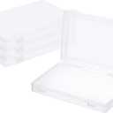 PATIKIL 9x6x1.2inch Clear Storage Box with Hinged Lid, 4Pack Plastic Stackable Rectangle Organizer Container for Beads Jewelry Small Items Art Craft Projects