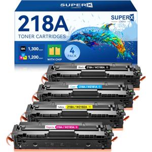 218A 218X Toner Cartridges 4 Pack 3301fdw with Chip Compatible Replacement for HP 218A 218X Color LaserJet Pro MFP 3301cdw 3201dw 3301sdw Printer W2180A W2180X High Yield (Black Cyan Yellow Magenta)