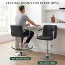 Bar Stools Set of 4, 24-26'' Adjustable Swivel Bar Chairs, Black, 4 PCS