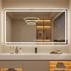 LED Bathroom Mirror with Lights, 30 x 55 Lighted Vanity Wall Mirror