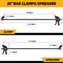 EHDY 50" Bar Clamps for Woodworking 2-Pack, One-Handed Clamp/ Spreader, Light-Duty Quick-Change F Clamp with 170 LBS Load Limit, Ideal for for Woodworking/ Carpentry/ Home Improvement/ DIY