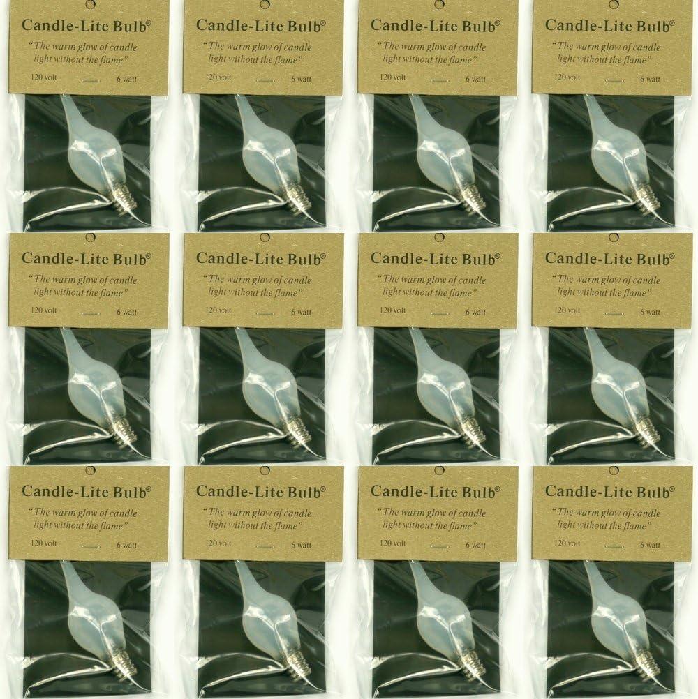 Pack of 12 6 Watt Large Candle-lite Light Bulbs