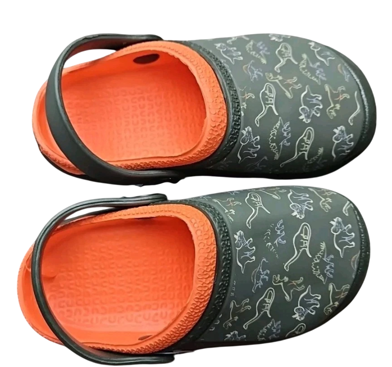 Capelli Dinosaur Orange Childrens Garden Clogs Slides Non-Slip Beach Pool 8
