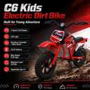 Kids Electric Motorcycle, 300W, 3 Speeds, Ages 3-7, EBike for Kids，Red, 86 inches x 25 inches x 51 inches