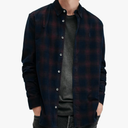 EKLENTSON Mens Hoodies Plaid Shirt Casual Long Sleeve Button Down Shirt Flannel Jackets Lightweight with Pocket Black Large