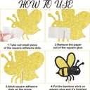Honey Bee Party Centerpiece Sticks Glitter Bee Birthday Decorations 12PCS Happy Bee Day Table Toppers Beehive Table Centerpieces for Kids Oh Babee Baby Shower Supplies