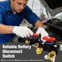 2pcs Car Battery Cut Off Switch, Car Battery Power Cut Off Switch Breaker, Pure Copper Battery Disconnect Switch Manual Rotary Battery Shut Off Switch for Car Truck Boat Rv Supplies, 12v-24v