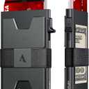 AUTLEY Slim Card Holder, Minimalist Pop Up Wallet for Men, RFID Blocking Mens Wallet with Cash Band (Black)