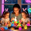 12 Pack Easter Eggs Fillers Light Up Fidget Stress Balls Easter Eggs Filled Toys Easter Basket Stuffers Glow In The Dark Egg Shaped Squishies Squeeze Ball for Kids Boys Girls Easter Hunt Party Favors