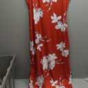 WIHOLL Summer Dresses for Women 2026 Hawaiian Beach Vacation Clothes Casual Sleeveless Maxi Long Sundresses with Pockets (Medium, Red Floral)