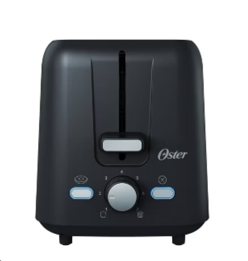 Oster 2-Slice Toaster With Extra-Wide Slots Black: 800W, Bagel & Toast Capabilities, Spot Clean