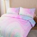Bodhi Girls Comforter Full Size Colorful Tie Dye Comforter Teen Girl Pink Bedding Set Watercolor Pastel Pink Comforter Set Blue Purple Bedding Set Bright Girly Tie Dye Bedding (Marbling Xk7)