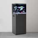 LANDEN Aquarium Wooden Stand and Cabinet for up to 20 Gal Tank, Fish Reptile Sea Salt Water Tank Stand, Nano Foam Leveling Mat Included, W17.7xD17.7xH31.49 in,Wooden Matte Black Painted (No Tank, Stand Only) (Black-Fig8_Inlet)