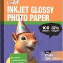 Uinkit 37lb Thin Flyer Paper Glossy 11x14 Inkjet 100 Sheets Single Side DIY Chip Bag 135gsm Photos Picture for Inkjet Printer with Dye Ink Brochure (11X14X100)