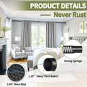 Tension Curtain Rod 51-165In(4.25-13.75Ft), Extra Long Outdoor Curtain Rod No Drilling for Window or Bathroom Patio, Adjustable Spring Shower Rod, Easy to Install Never Rust, Rod Diameter 1.26In-Black