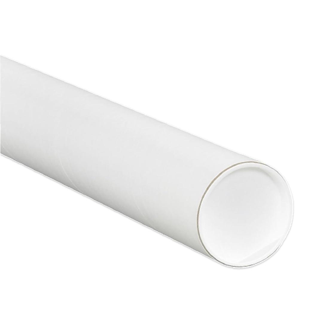 BOX USA Cardboard Tubes with Caps, 18"L x 3"W x 3"H, Pack of 24 | Poster Tube for Mailing and Storage of Blueprints, Artwork, Crafts, Long Art Holder, 18 inches