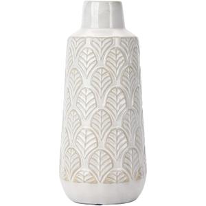 10 Inch White Ceramic Vase, Cute Flower Vase for Pampas Grass, Home, Living Room, Dining Table, Farmhouse, Office Decor, Bedroom, Table, and Kitchen Shelf