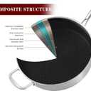LOLYKITCH 6 QT Large Skillet with Lid, 12 Inch Nonstick Deep Frying Pan, Tri-Ply Stainless Steel Hybrid Saute Pan for Family Meals, Induction Oven Compatible Ceramic Coated, Detachable Handle
