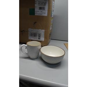 Set of 4 tableware items: Mugs,Deep Plates,Flat Plates.