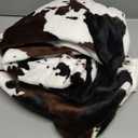 Soft Cow Print Blanket, Ultra Cozy Cow Throw Blanket for Couch Bed and Travel, Cow Decor Throw Blankets for All Seasons 50"x60" (02 Dark Cow)