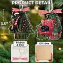 2 Pcs Cat Christmas Ornaments 2025, Black Cat Christmas Decor for Christmas Tree, Gifts for Pet Lovers Women, Acrylic Keepsake Funny Kitten Hanging Ornaments, Kitty Holiday Xmas Stockings CB-17