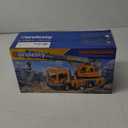 Large Crane Truck Toy with Extendable Crane Arm, Lights & Siren Sounds, Assemble Truck Engineering Vehicle Toy for Boys Girls 3+, Christmas Birthday Gift