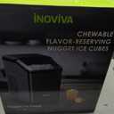 Inoviva Nugget Ice Maker Countertop, 40lbs/24H Soft Chewable Pellet Ice Machine with Self-Cleaning, Sonic Ice Maker for Home Kitchen, Office - Black Stainless