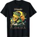 Orlando Florida Vacation Cute Alligator Sunset Souvenir T-Shirt, Size 2T Black