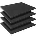Black Polyurethane Foam Inserts for Cases, 4 Pcs 16 x 12 x 0.5 Inch, Cuttable Packing Padding for Tool Box, Camera, Crafts and Storage