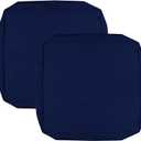 FLYMEI Patio Cushion Covers 22x22x3 Waterproof Outdoor Cushion Cover Replacement 2Packs Outdoor Seat Cushion Slipcover for Rattan Chair Sofa, Navy Blue