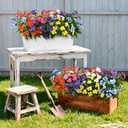 Hommyea Artificial Fake Flowers for Outdoor, 6 Bundles UV Resistant Faux Plants Decoration Silk Flowers No Fade Plastic Flowers for Outside Planters Home Porch Patio Yard Garden Decor
