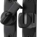Flip Door Latch Black 180 Degree Heavy Duty Bar Gate Latches Safety Door Lock, Bold Thickened Anti-Rust Update Design (90-180Filp Door Latch)
