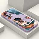 LEECG for Samsung Galaxy A15 5G Case, Creative Flower Pattern Design Soft Liquid Silicone A15 5G Phone Cover, Flocking Protection Inside for Samsung A15 5G Case-Astronaut Purple